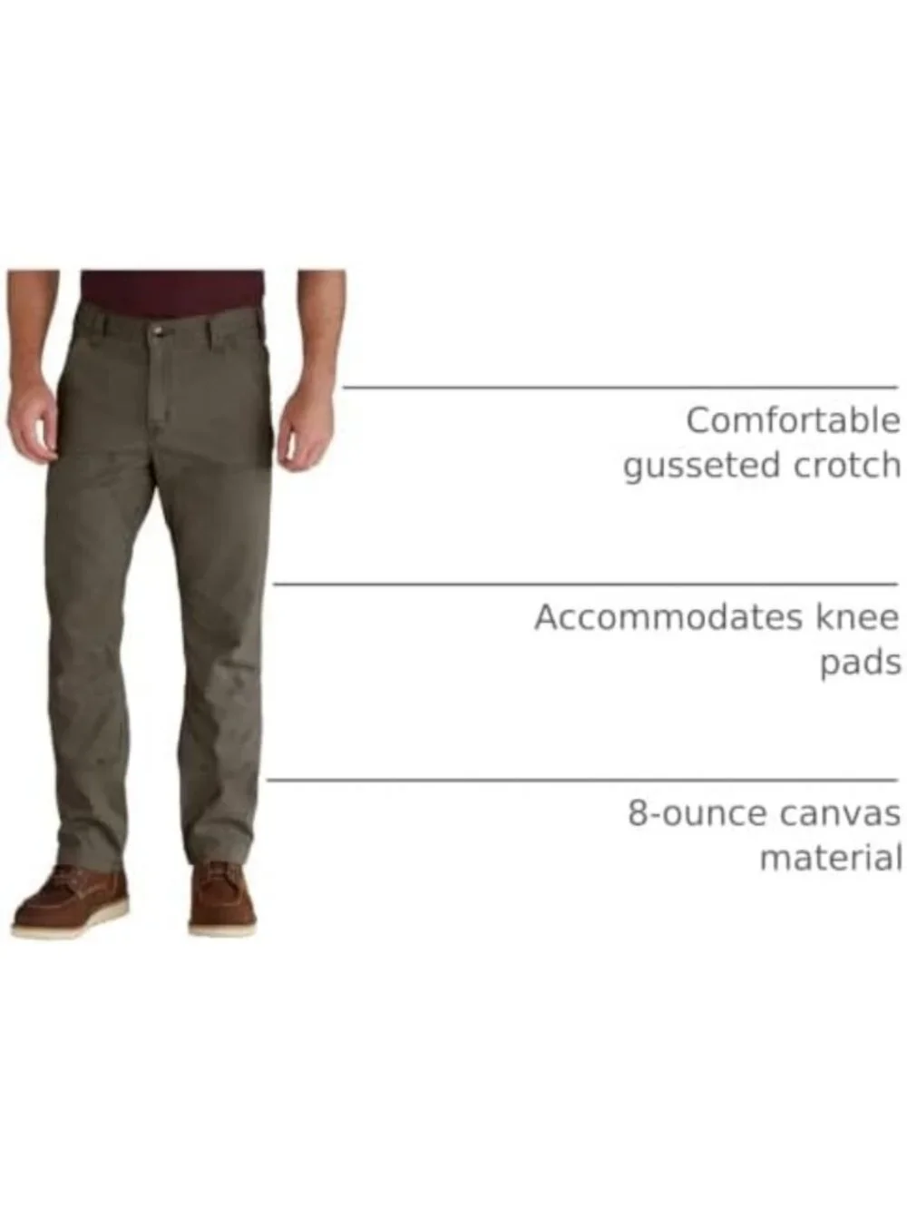 Men's Relaxed Straight Double-Front Dungarees | Durable Work Pants, Casual Style